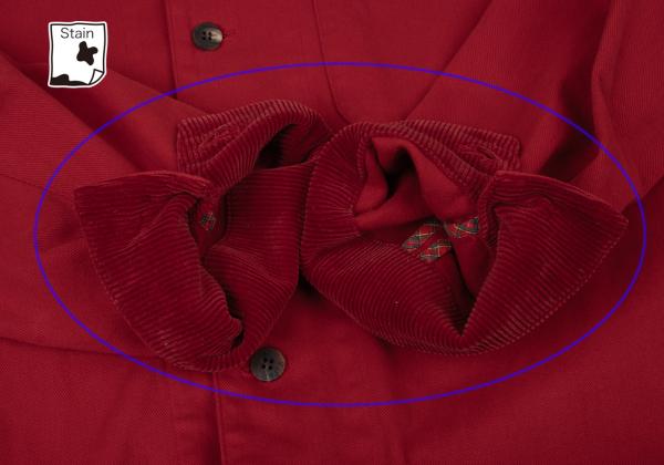 Papas Corduroy Collar Paneled Coverall Red Size L