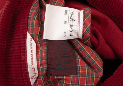 Papas Corduroy Collar Paneled Coverall Red Size L