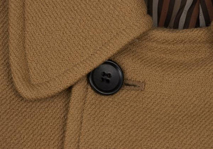 HISUI Wool Double-Breasted Jacket Camel Size M