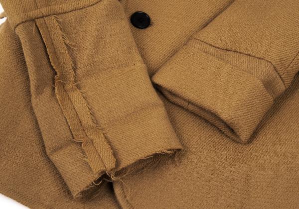 HISUI Wool Double-Breasted Jacket Camel Size M