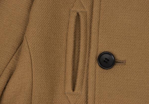 HISUI Wool Double-Breasted Jacket Camel Size M