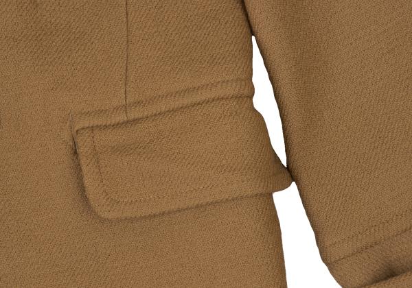 HISUI Wool Double-Breasted Jacket Camel Size M