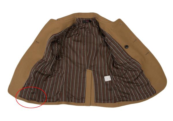 HISUI Wool Double-Breasted Jacket Camel Size M