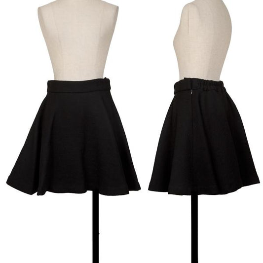 HISUI Wool Flare Skirt Black Size M