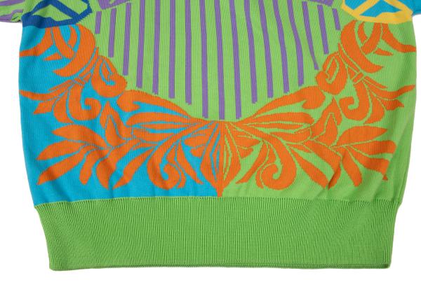 GIANNI VERSACE Jacquard Knit Sweater Multi Size M