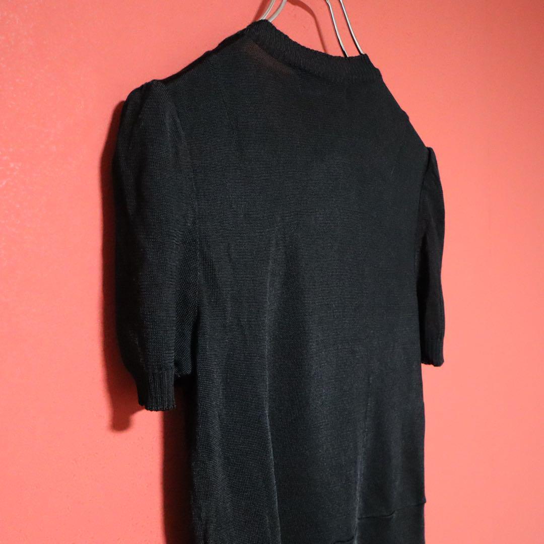 Comme des Garcons tricot Black Rayon Short Sleeve Size FREE