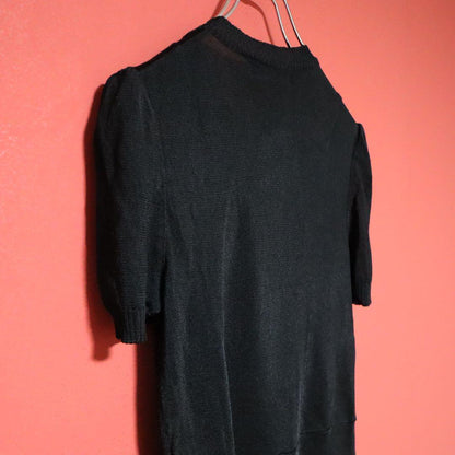 Comme des Garcons tricot Black Rayon Short Sleeve Size FREE