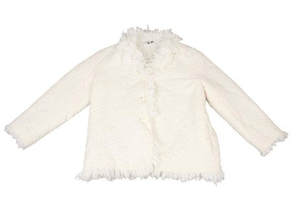 ISSEY MIYAKE Sashiko Stitch Boa Lined Jacket White Size 3