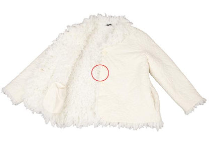 ISSEY MIYAKE Sashiko Stitch Boa Lined Jacket White Size 3