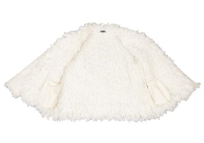 ISSEY MIYAKE Sashiko Stitch Boa Lined Jacket White Size 3