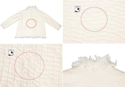 ISSEY MIYAKE Sashiko Stitch Boa Lined Jacket White Size 3