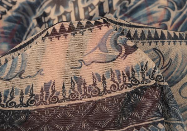 Jean Paul GAULTIER Tattoo Print Power L/S Tee Beige Size M