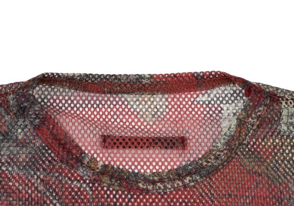 Jean Paul GAULTIER Printed Mesh Long Shirt Red Size 48