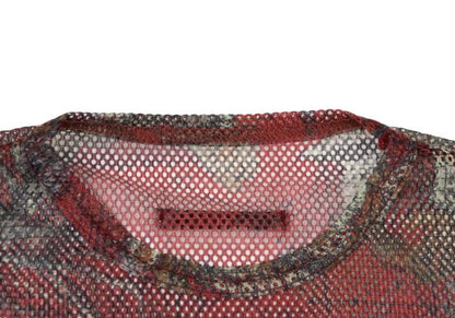 Jean Paul GAULTIER Printed Mesh Long Shirt Red Size 48