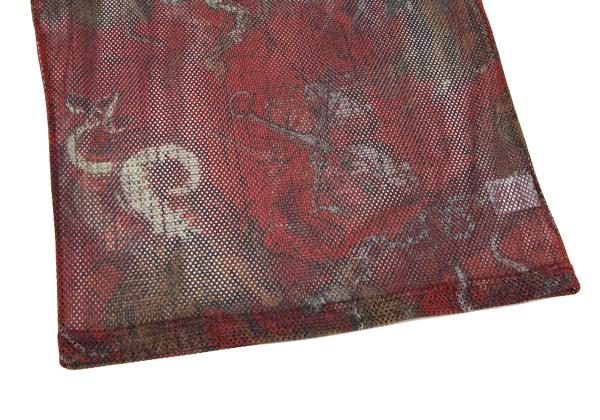 Jean Paul GAULTIER Printed Mesh Long Shirt Red Size 48