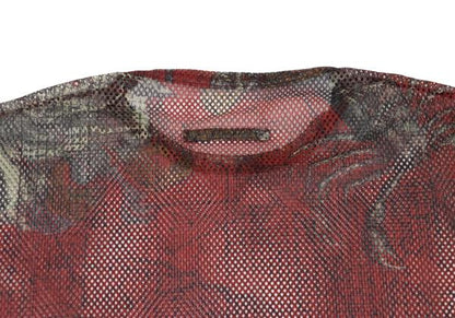 Jean Paul GAULTIER Printed Mesh Long Shirt Red Size 48