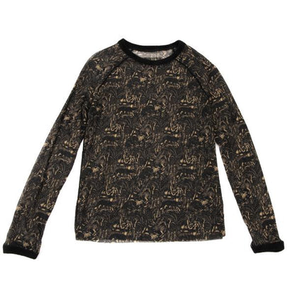 Jean Paul GAULTIER Jungle Print Top Black/Brown Size M