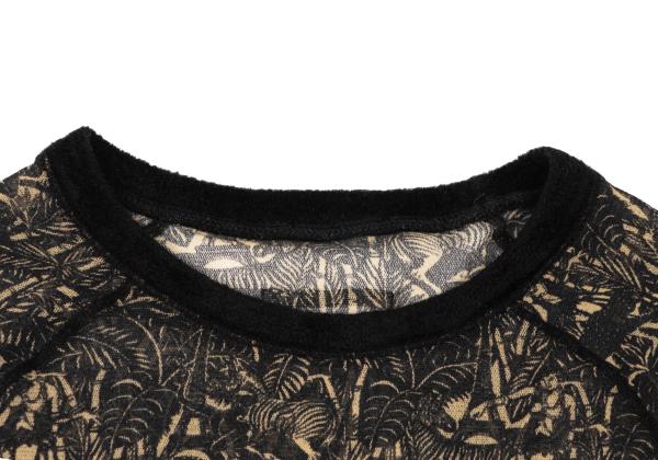 Jean Paul GAULTIER Jungle Print Top Black/Brown Size M