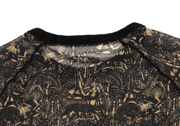 Jean Paul GAULTIER Jungle Print Top Black/Brown Size M