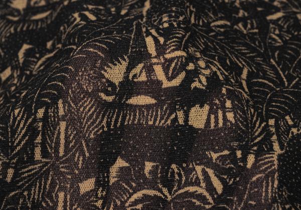 Jean Paul GAULTIER Jungle Print Top Black/Brown Size M