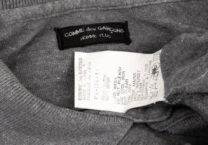 COMME des GARCONS HOMME PLUS Gray Cotton Polo Shirt Size M
