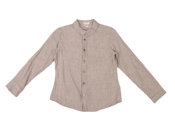 Plantation Cotton Stripe Gauze Light Brown/White Shirt Size M