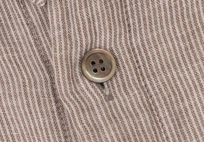 Plantation Cotton Stripe Gauze Light Brown/White Shirt Size M
