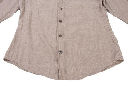 Plantation Cotton Stripe Gauze Light Brown/White Shirt Size M