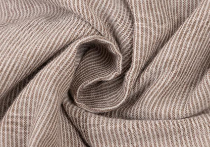 Plantation Cotton Stripe Gauze Light Brown/White Shirt Size M