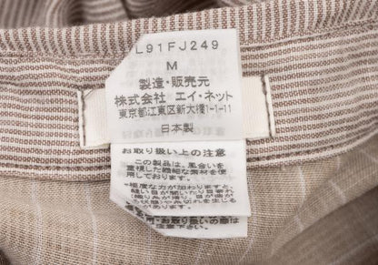 Plantation Cotton Stripe Gauze Light Brown/White Shirt Size M