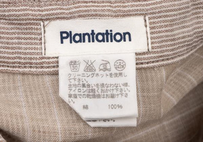 Plantation Cotton Stripe Gauze Light Brown/White Shirt Size M