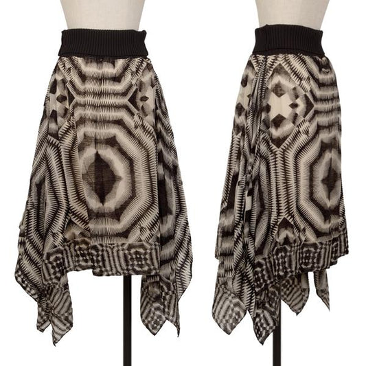 Jean Paul GAULTIER MAILLE FEMME Skirt Black/Beige Size S