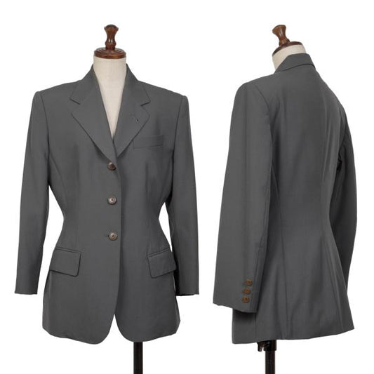 JUNIOR GAULTIER Wool Blend 3-Button Moss Green Jacket Size 40