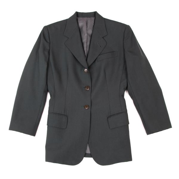 JUNIOR GAULTIER Wool Blend 3-Button Moss Green Jacket Size 40