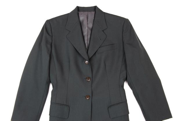 JUNIOR GAULTIER Wool Blend 3-Button Moss Green Jacket Size 40