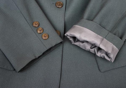 JUNIOR GAULTIER Wool Blend 3-Button Moss Green Jacket Size 40
