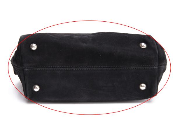 JUNIOR GAULTIER Suede Logo Handbag Black