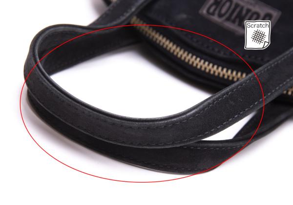 JUNIOR GAULTIER Suede Logo Handbag Black