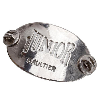 JUNIOR GAULTIER Logo Plate Collar Pin Silver