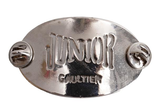 JUNIOR GAULTIER Logo Plate Collar Pin Silver