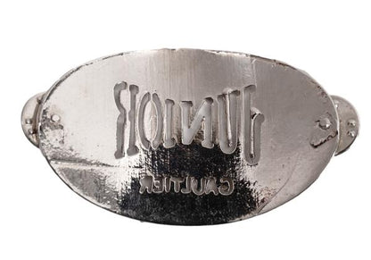 JUNIOR GAULTIER Logo Plate Collar Pin Silver