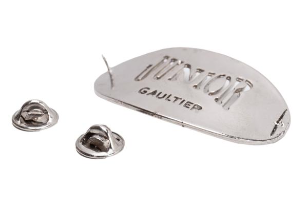 JUNIOR GAULTIER Logo Plate Collar Pin Silver