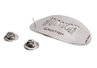 JUNIOR GAULTIER Logo Plate Collar Pin Silver