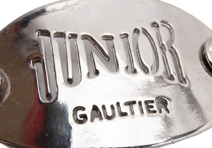 JUNIOR GAULTIER Logo Plate Collar Pin Silver
