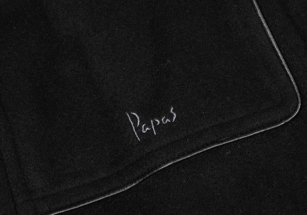 Papas Cashmere Blend Back Logo Wool Duffle Coat Black Size M