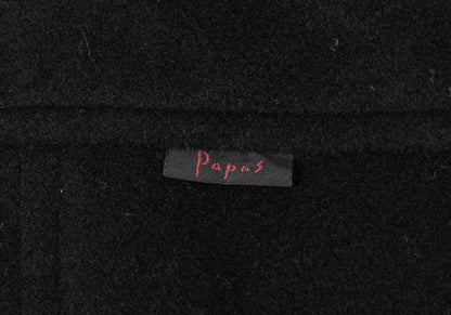 Papas Cashmere Blend Back Logo Wool Duffle Coat Black Size M