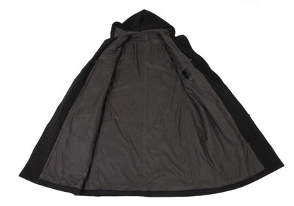 Papas Cashmere Blend Back Logo Wool Duffle Coat Black Size M