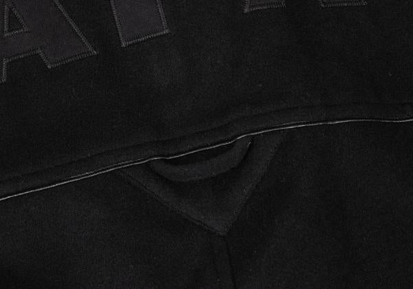 Papas Cashmere Blend Back Logo Wool Duffle Coat Black Size M