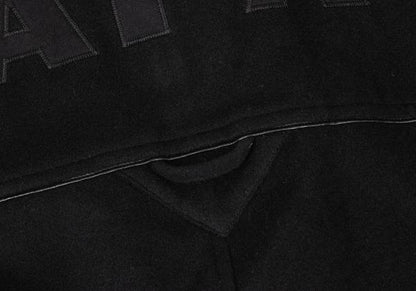 Papas Cashmere Blend Back Logo Wool Duffle Coat Black Size M
