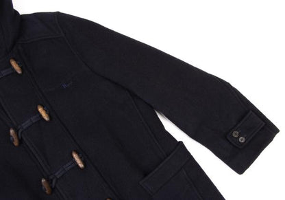 Papas Wool Blend Embroidered Short Duffle Coat Navy Size M